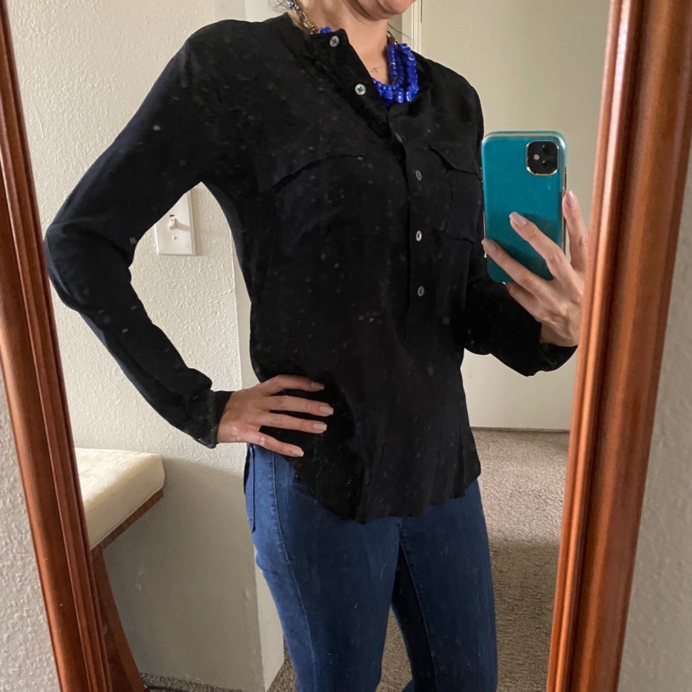 Black silk blouse- Banana Republic